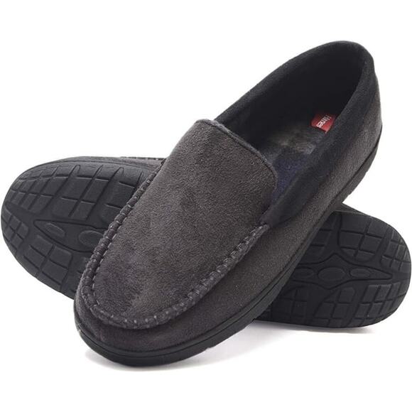 Hanes Men's & Teen's Moccasin Slipper House Shoe Memory Foam IQ Odor Protection - Picture 1 of 6